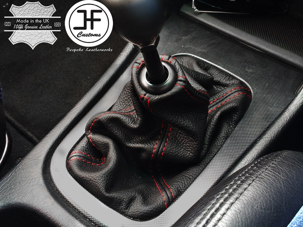 RED STITCH MANUAL LEATHER GEAR GAITER FITS HONDA CIVIC 5D 1995-2001 CUSTOM NEW