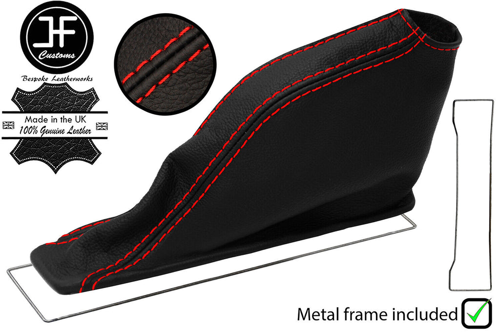 RED STITCH TOP GRAIN LEATHER HANDBRAKE+METAL FRAME FITS NISSAN GTR R35 09-20
