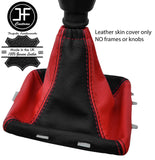 BLACK & RED TOP GRAIN LEATHER GEAR GAITER FITS VAUXHALL OPEL SIGNUM  02-08