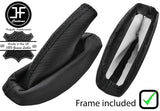 BLACK STITCH CARBON VINYL HANDBRAKE WITH PLASTIC FRAME FOR VAUXHALL OPEL VX220