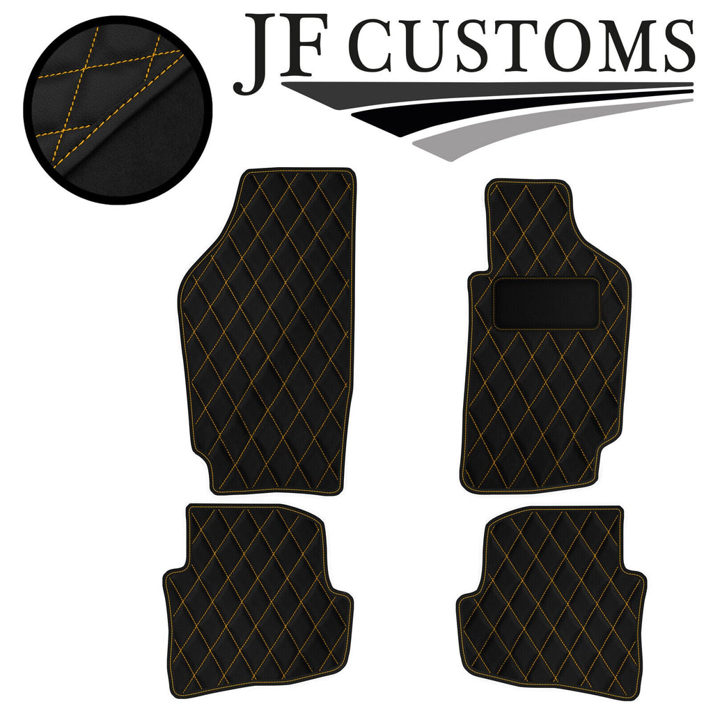 YELLOW DIAMOND STITCH VINYL 4XTAILORED FLOOR CARPET FOR VW FOX 06-20 JF1