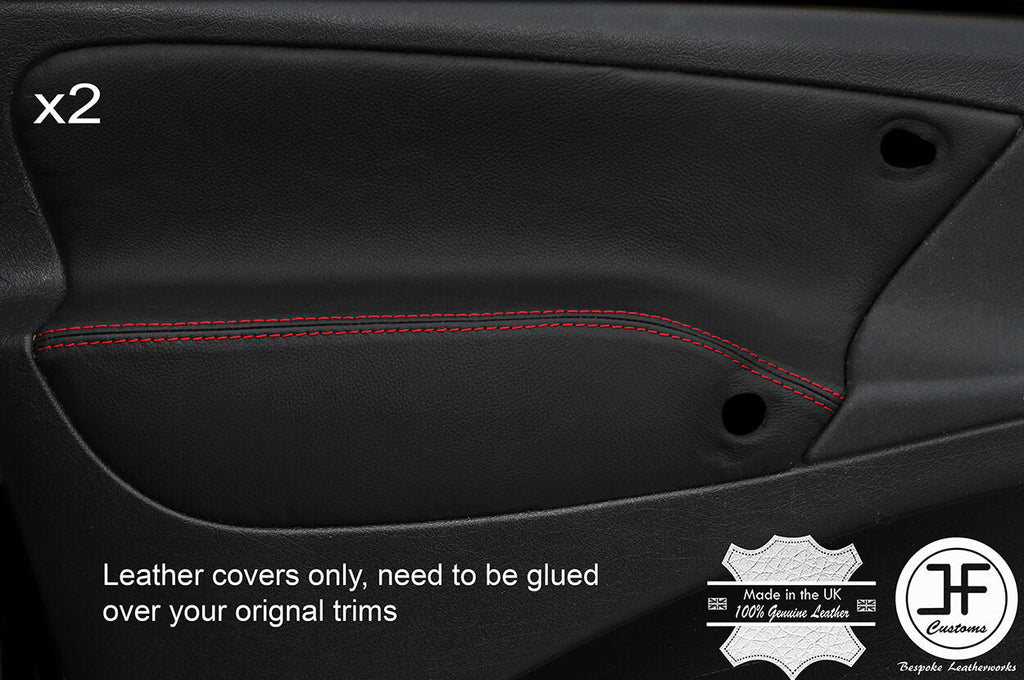 RED STITCH 2X DOOR CARD TRIM LEATHER COVERS FITS CITROEN XSARA PICASSO 04-10