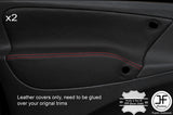 RED STITCH 2X DOOR CARD TRIM LEATHER COVERS FITS CITROEN XSARA PICASSO 04-10