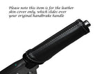 WHITE STITCH LEATHER HANDBRAKE HANDLE COVER FITS ALFA ROMEO GIULIETTA 10-14