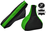BLACK & GREEN LEATHER GEAR & HANDBRAKE GAITER FITS VAUXHALL OPEL CORSA D 06-14