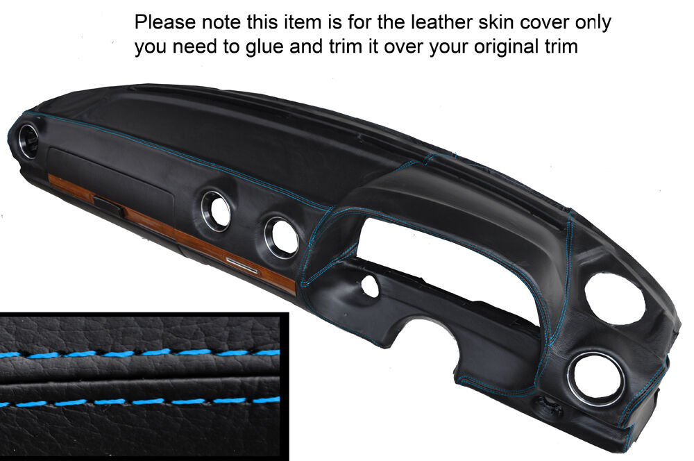 BLUE STITCH DASH DASHBOARD LEATHER SKIN COVER FITS MERCEDES W123 1978-1985