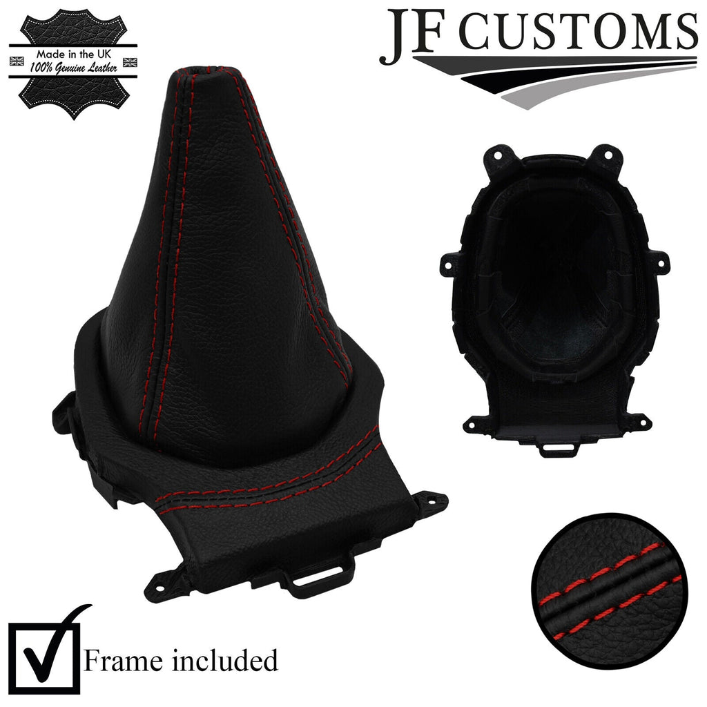 D RED STITCH GEAR GAITER GEAR SURROUND + FRAME FOR HONDA JAZZ 2015-2019