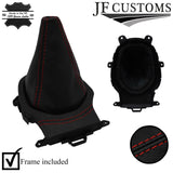 D RED STITCH GEAR GAITER GEAR SURROUND + FRAME FOR HONDA JAZZ 2015-2019