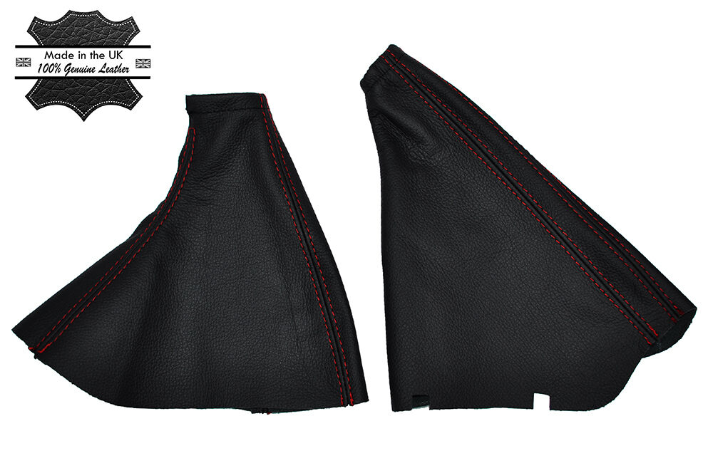 RED STITCH LEATHER GEAR & HANDBRAKE GAITERS FITS VAUXHALL OPEL CORSA C 00-06