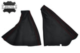 RED STITCH LEATHER GEAR & HANDBRAKE GAITERS FITS VAUXHALL OPEL CORSA C 00-06