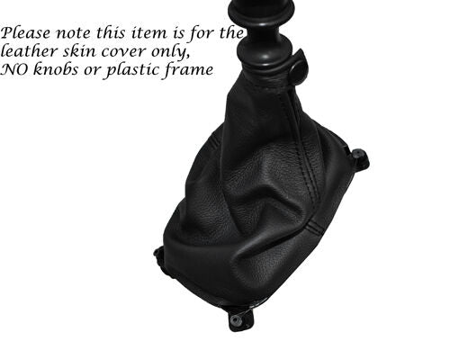 BLACK STITCHING FITS KIA SPORTAGE 2004-2010 LEATHER GEAR GAITER COVER ONLY