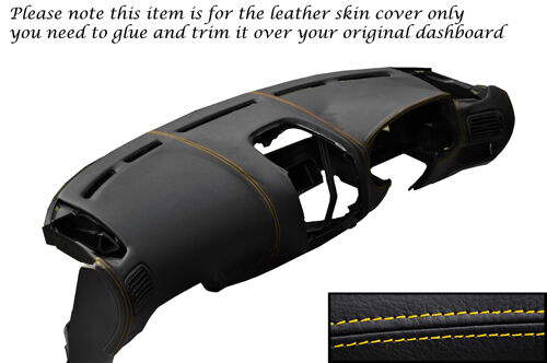 YELLOW STITCH DASH DASHBOARD LEATHER SKIN COVER FITS MITSUBISHI FTO 1994-2001