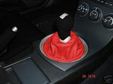 FITS NISSAN 350Z 33Z 03-09 GEAR GAITER RED LEATHER BOOT CUSTOM NEW MADE IN UK