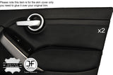 BLACK STITCH 2X FRONT DOOR CARD TRIM LEATHER COVER FITS FIAT 500X 500 X  14-17