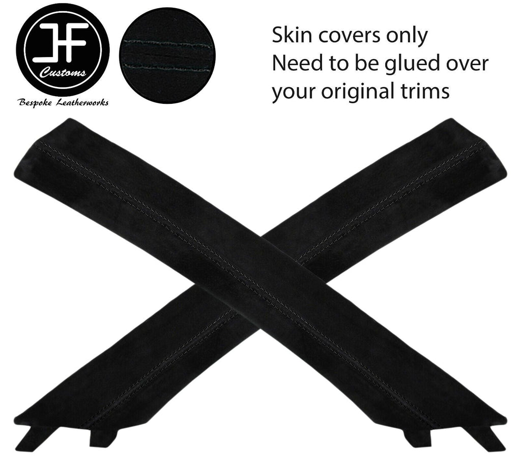 BLACK STITCH 2X A PILLAR TRIM REAL SUEDE COVERS FITS KIA STINGER 2017-2019