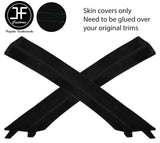 BLACK STITCH 2X A PILLAR TRIM REAL SUEDE COVERS FITS KIA STINGER 2017-2019