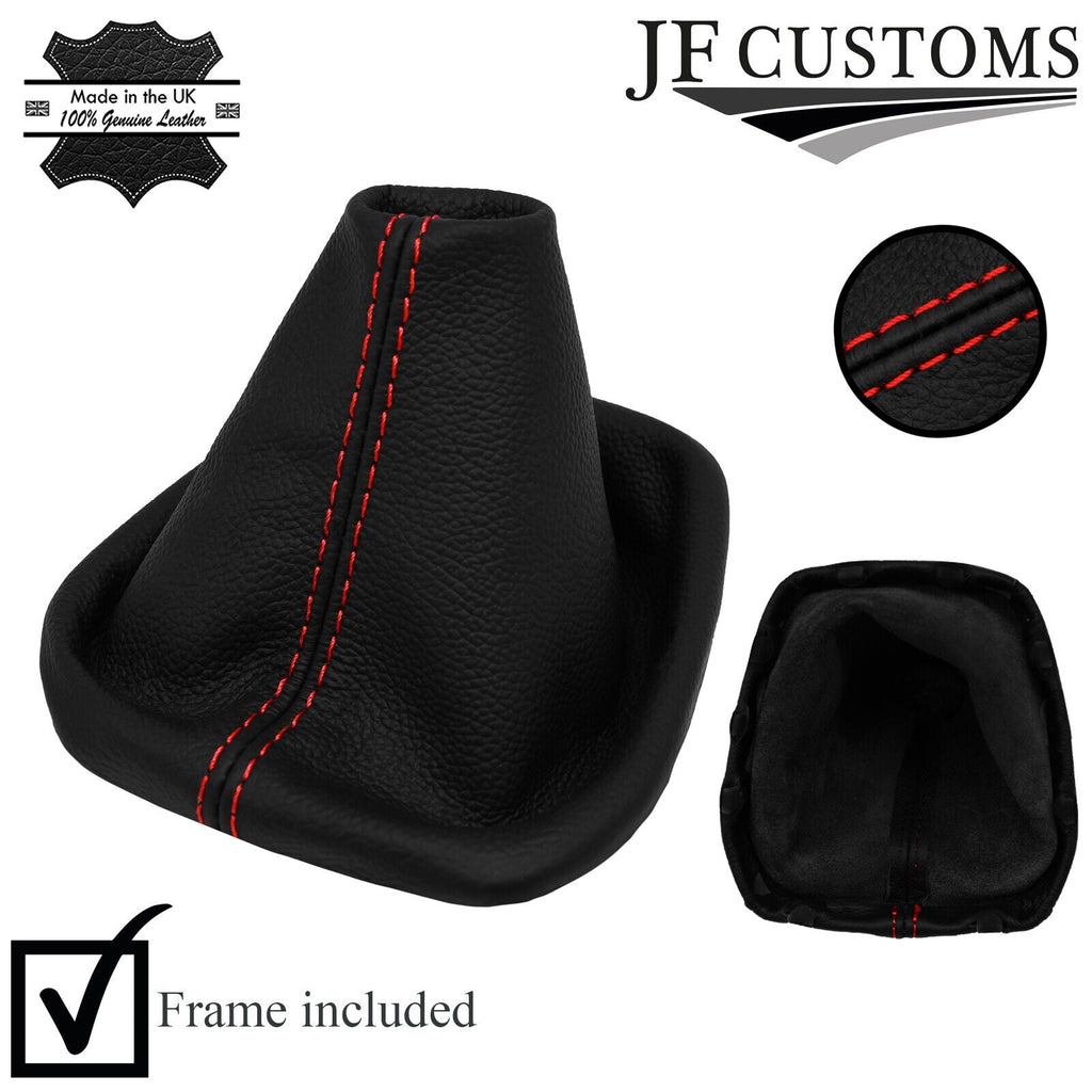 RED STITCH LEATHER MANUAL GEAR GAITER + FRAME FOR HYUNDAI I10 2013-2017