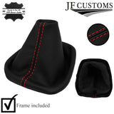RED STITCH LEATHER MANUAL GEAR GAITER + FRAME FOR HYUNDAI I10 2013-2017