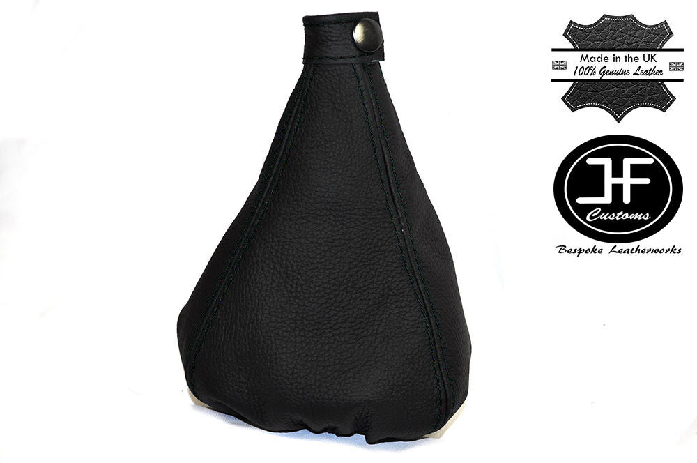 BLACK STITCHING MANUAL LEATHER GEAR GAITER FITS ALFA ROMEO 166 1998-2007