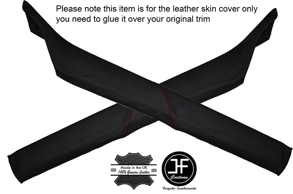 RED STITCH 2X A POST PILLAR LEATHER SKIN COVERS FITS BMW 5 SERIES E28 81-87