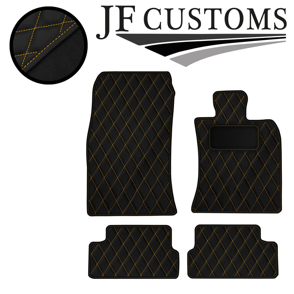 YELLOW DIAMOND STITCH VINYL 4XTAILORED FLOOR CARPET FOR BMW MINI S R56 07-14 JF1