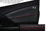 RED STITCH 2X FRONT DOOR CARD TRIM SKIN COVER FITS HONDA CIVIC SE SE-T EX 12+