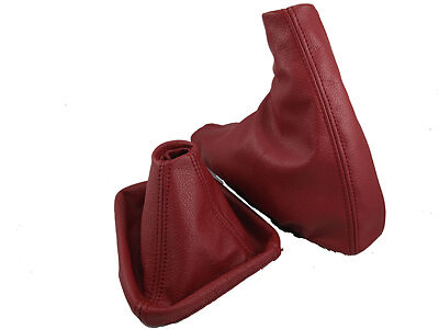 FITS BMW 3 SERIES E36 E46 BOOTS TANINRED LEATHER GEAR+HANDBRAKE 1992-2005
