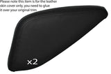BLACK STITCH 2X CENTER CONSOLE TRIANGLE SKIN COVERS FITS NISSAN QASHQAI 13-16