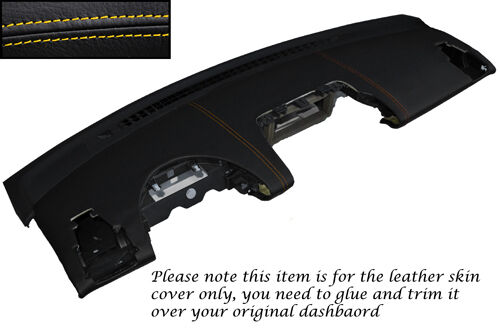 YELLOW STITCH DASH LEATHER SKIN COVER FITS SMART FORTWO PASSION CITY 451 07-10