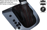 RED STITCH LEATHER SKIN AUTO AUTOMATIC DSG GEAR GAITER FITS VW EOS 2006-2013