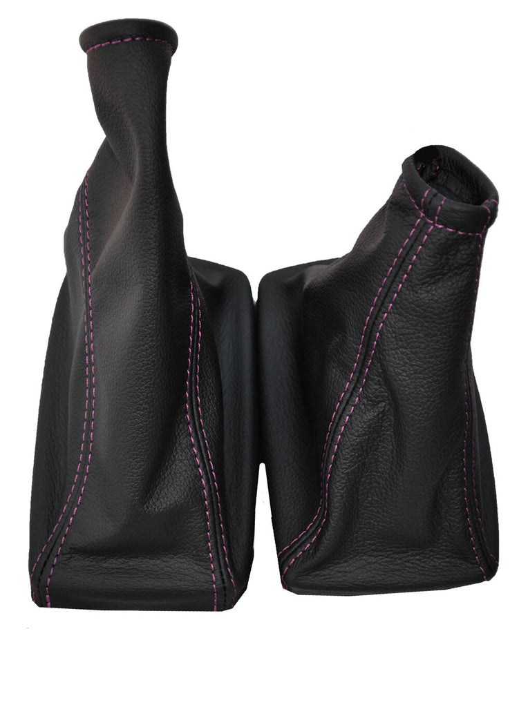 PINK  STITCH FITS VAUXHALL CORSA C COMBO BARINA XC GEAR & HANDBRAKE GAITER SET