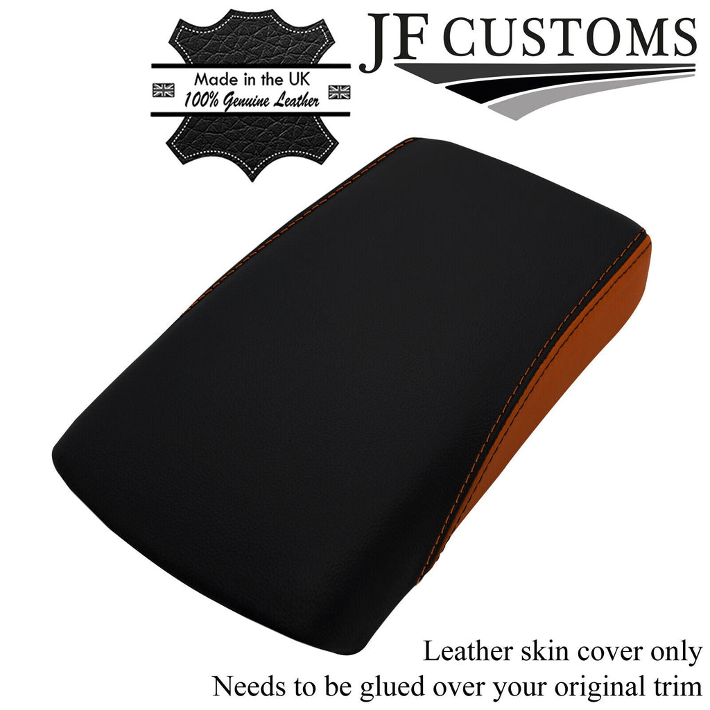 TAN BLACK ITALIAN LEATHER ARMREST LID COVER FITS NISSAN X TRAIL T32 14-17