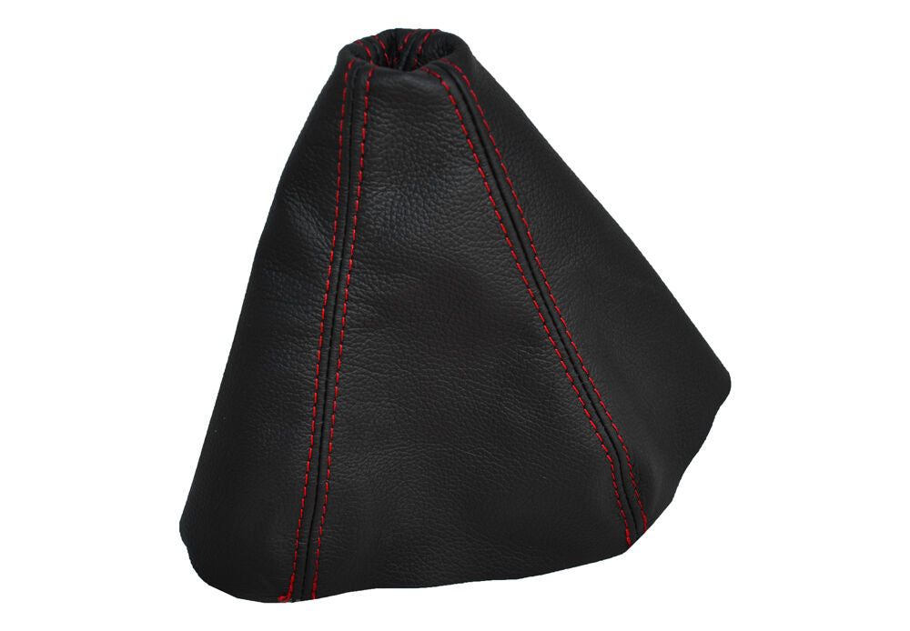 FITS FORD MONDEO MK4 IV 2007-2013 LEATHER GEAR GAITER RED DOUBLE STITCHING