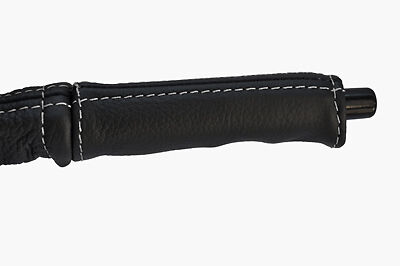 white stitch FITS FORD FIESTA MK1 76-83 LEATHER HANDBRAKE HANDLE COVER