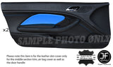 BLUE STITCH 2X FRONT DOOR CARD TRIM LTHR COVERS FITS BMW E46 CONVERTIBLE COUPE