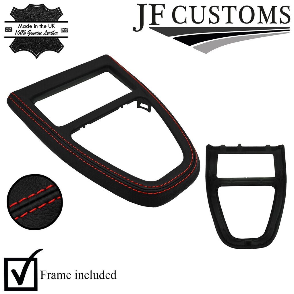 RED STITCH LEATHER GEAR SURROUND COVER+FRAME FOR LAND ROVER FREELANDER 2 06-14
