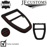 RED STITCH LEATHER GEAR SURROUND COVER+FRAME FOR LAND ROVER FREELANDER 2 06-14