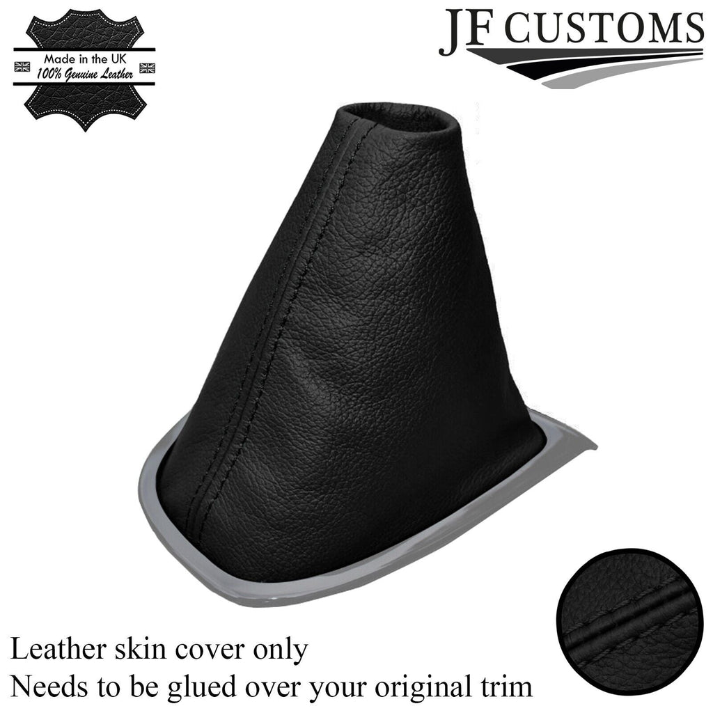 BLACK STITCHING MANUAL LEATHER GEAR GAITER FITS RENAULT CAPTUR 2013-2015