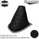 BLACK STITCHING MANUAL LEATHER GEAR GAITER FITS RENAULT CAPTUR 2013-2015