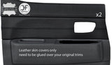 BLACK STITCH 2X REAR DOOR CARD LEATHER COVERS FOR FORD RANGER MAZDA BT50 06-12
