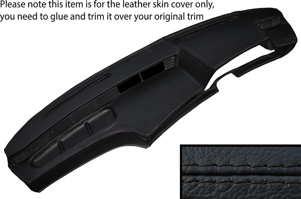 BLACK STITCH DASH DASHBOARD LEATHER SKIN COVER FITS BMW 6 SERIES E24 82-87