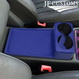 R BLUE LEATHER COVERED CONSOLE CUP HOLDER TRIM FITS MERCEDES W126 S CLASS 79-91