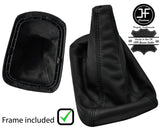 BLACK STITCH LEATHER MANUAL GEAR GAITER+PLASTIC FRAME FOR JEEP LIBERTY KJ 02-07