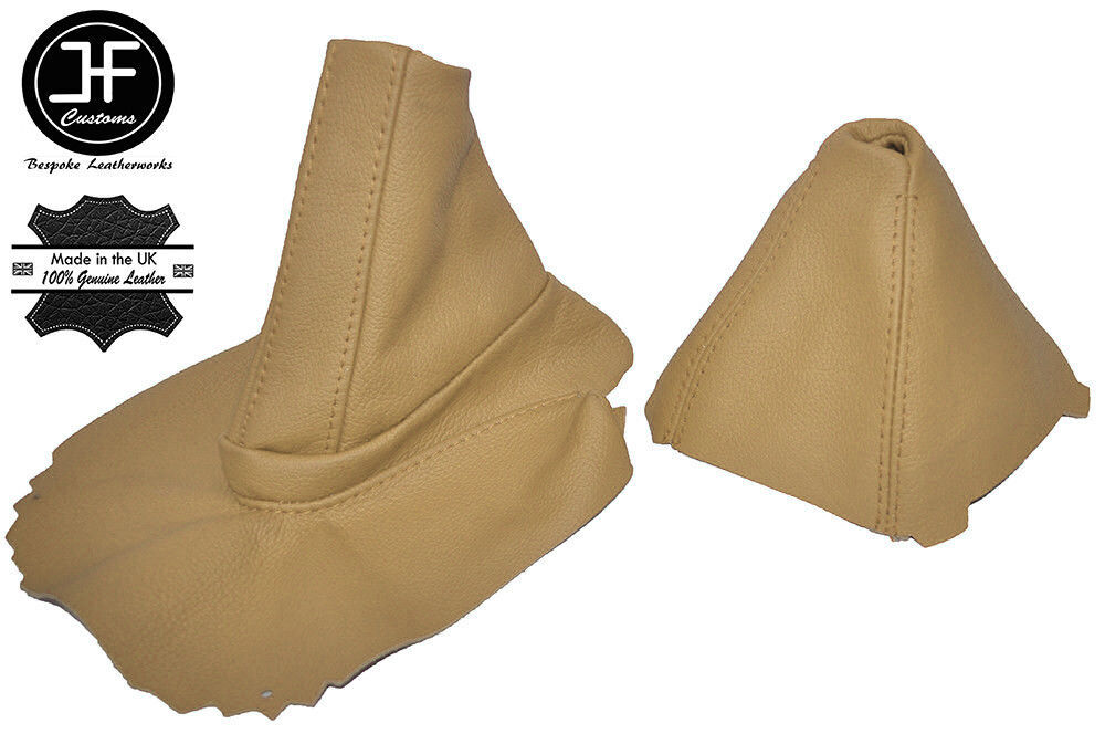 CREAM LEATHER FOR BMW Z4 E85 E86 COUPE ROADSTER GEAR + HANDBRAKE GAITER SET