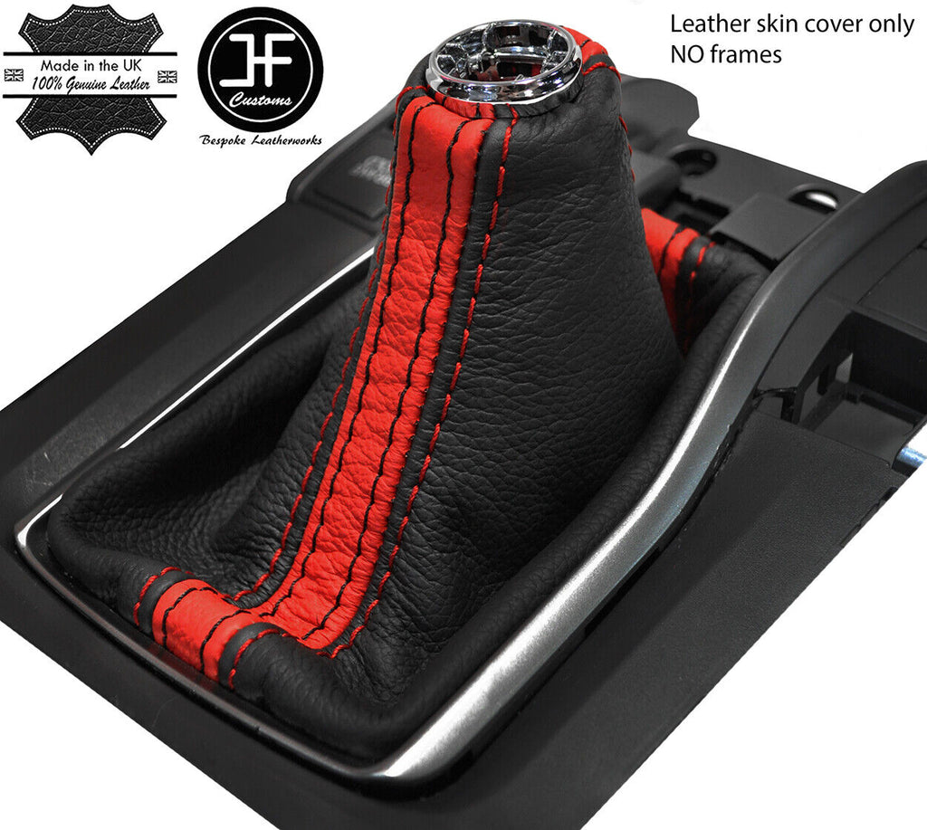 BLACK & RED STRIPE MANUAL REAL LEATHER FITS HONDA CIVIC MK10 2017-2019