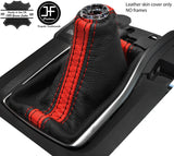 BLACK & RED STRIPE MANUAL REAL LEATHER FITS HONDA CIVIC MK10 2017-2019