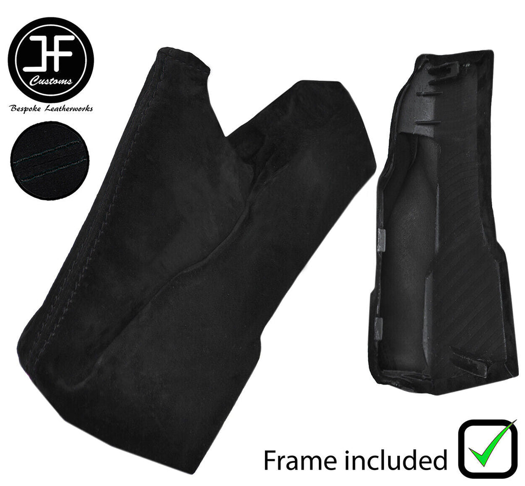 BLACK STITCH SUEDE  HANDBRAKE GAITER+PLASTIC FRAME FOR  SUBARU BRZ 2012-2019