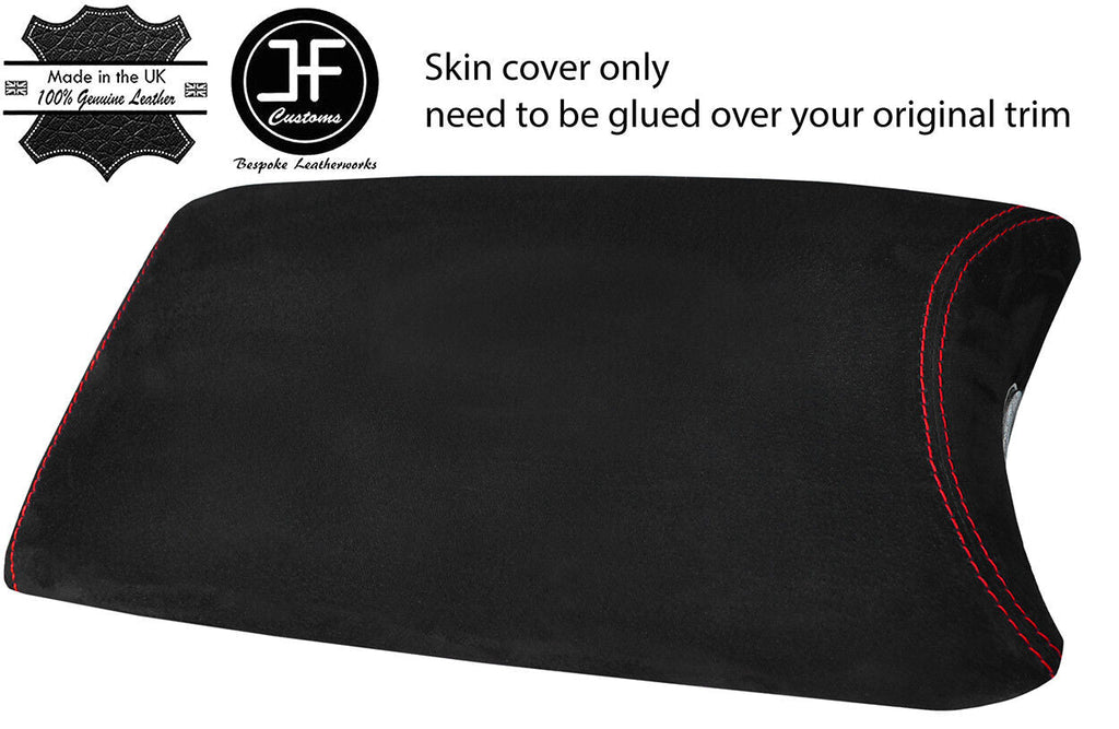 RED STITCH REAL SUEDE  ARMREST LID COVER FITS LEXUS LS460 LS600HL 2007-2016