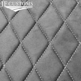 DSG2 WHITE STITCH FRONT HEADLINER L GREY SUEDE COVER FITS VW T5 TRANSPORTER VAN
