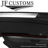 RED STITCH SUEDE 2X REAR DOOR ARMREST COVER FOR MERCEDES ML W164 05-11